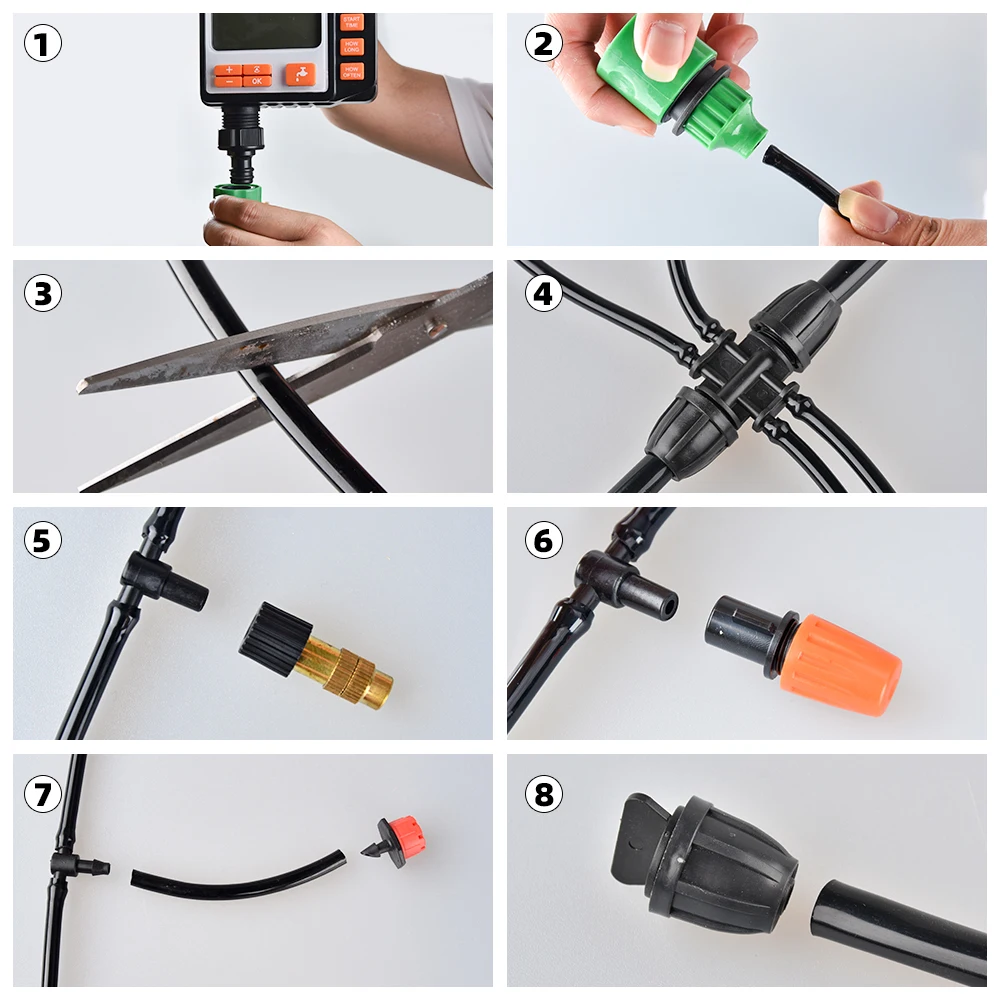 Wholesales 20m 4/7 10m 8/11 DIY garden pool yard hose drip automatic irrigation system with water timer