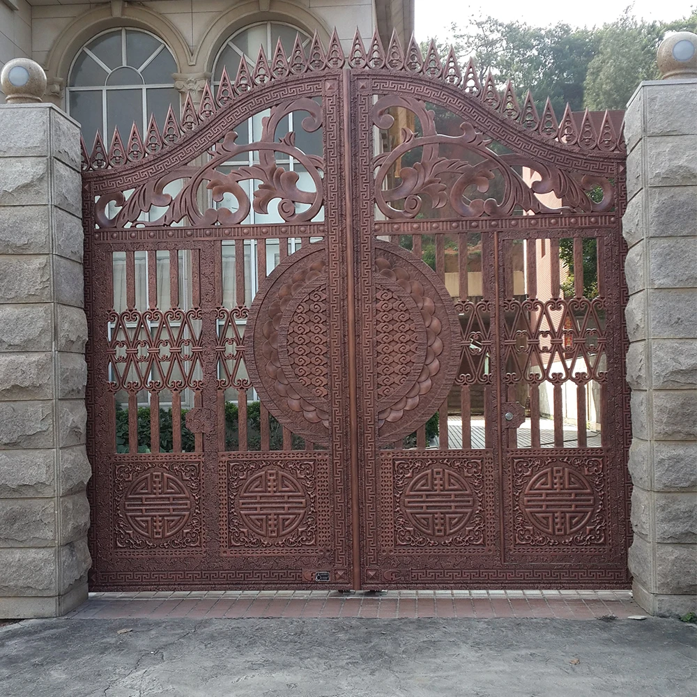 Indian House Main Gate Designs Galvanized Cast Aluminum Garden Gates Portail Aluminium Gates Driveway For Villa