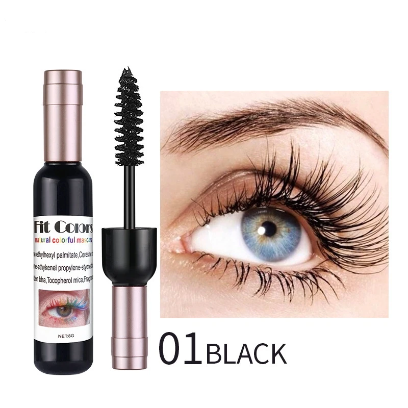 makeup products wine Bottle 4D Silk Fiber Eyelash Mascara Waterproof Fast Dry Eyelashes Curls Extension
