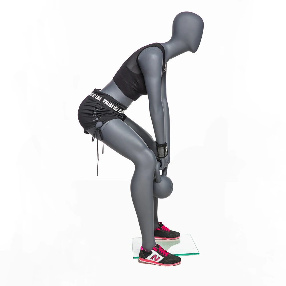 KBW-1 Full Body Wholesale Squatting Sports Mannequin Sporting Position Fiberglass Kettlebell Female Mannequin