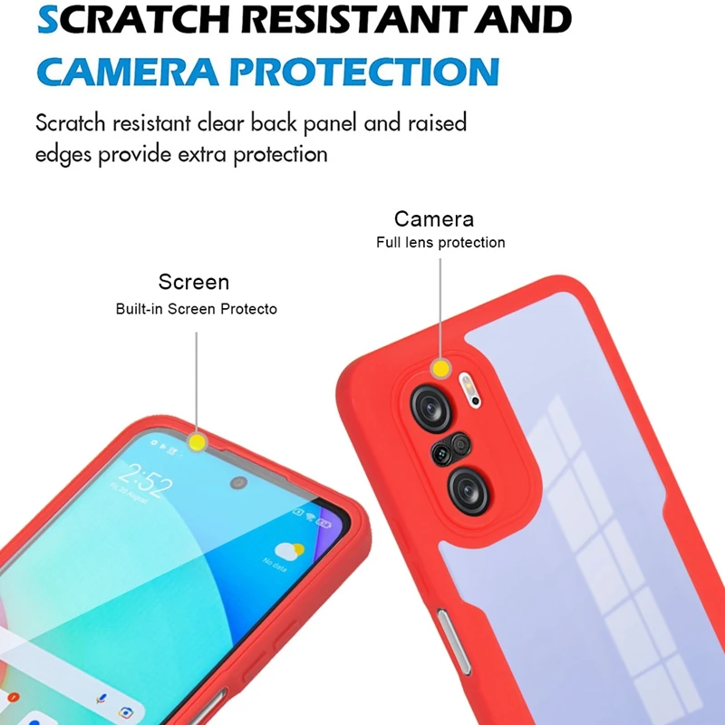 New TPU+PC Colorful 360 Full Cover Front and Back Case Protector 2 In 1 Case For Xiaomi Poco F3 For Redmi Note 10 10S
