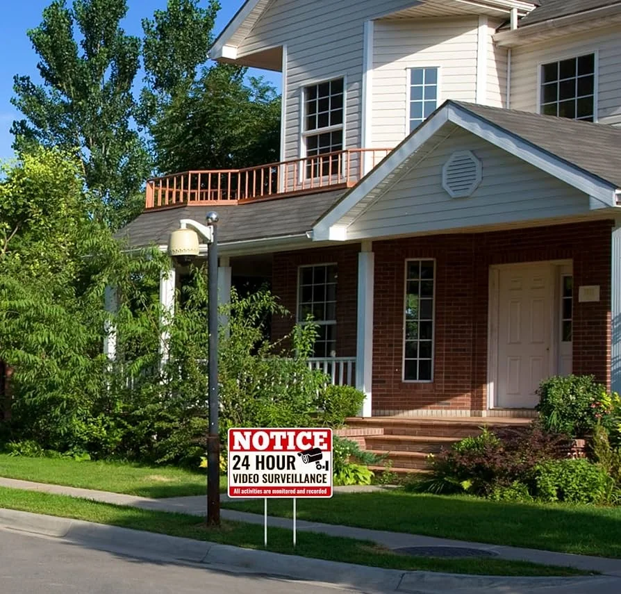 Securun All Activities Monitored Security Camera Warning Sign for Home House Yard Outdoor Business