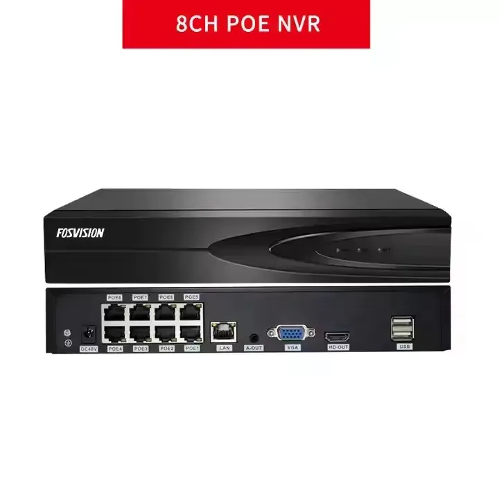 fosvision new product 5mp Ip Poe Nvr CCTV Camera System Camera Kit Set 8 Channel Nvr Home Security Cctv System 4HDD