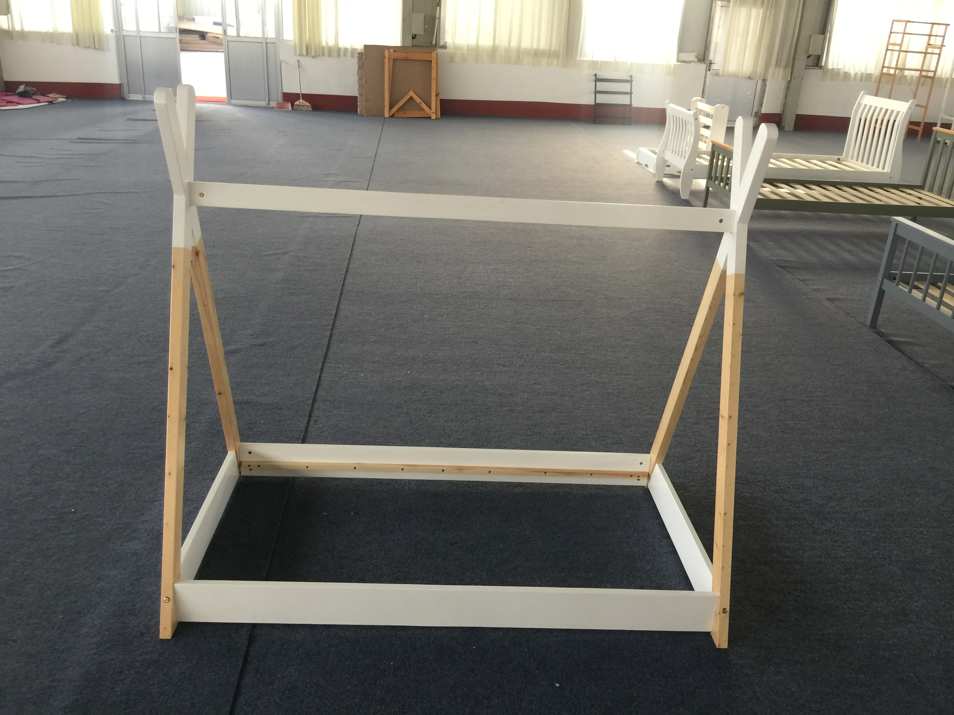 WJZ-0628 деревянные из белого топа и платье; Детская домашняя одежда для сна с вигвама кровать