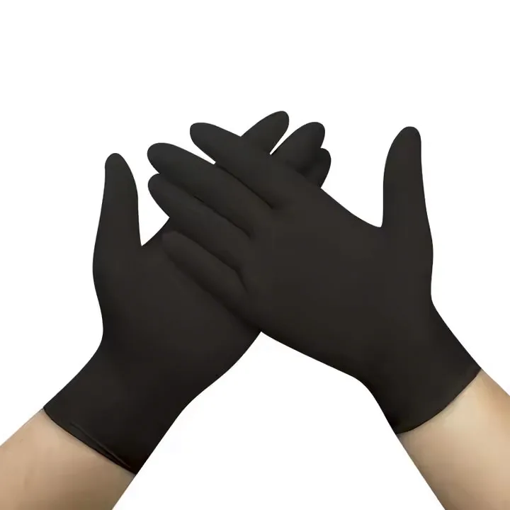 100% pure black nitrile powder free high quality High elastic make up powder free examination gloves