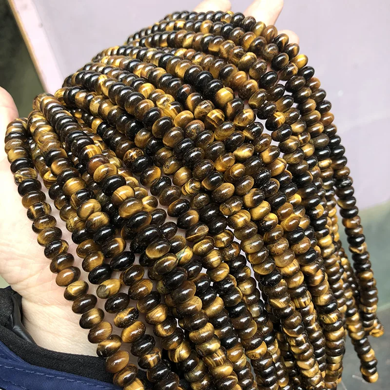 wholesale 4*6mm 5*8mm natural tiger eye stone abacus beads rondelle gemstone beads rondelle saucer stones beads for diy