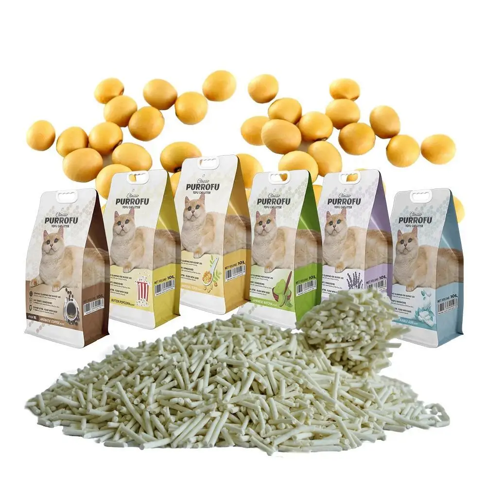 Factory Price High Quality Strip Shape Flushable Tofu Cat Litter Eco-Friendly High Water Absorption