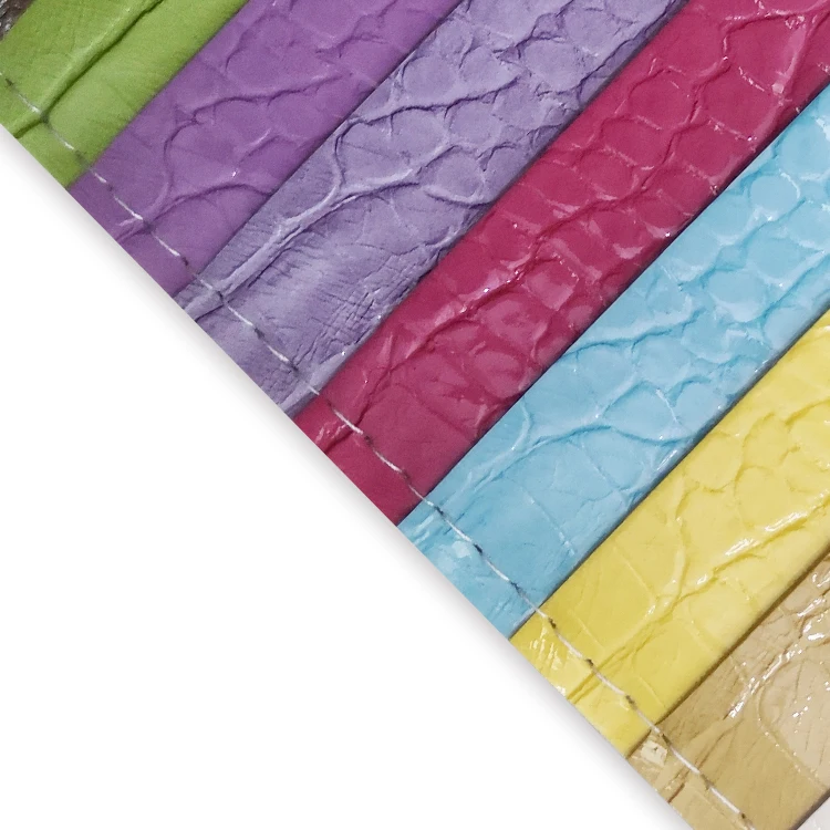 Crocodile pattern leather Pvc material crocodile embossed synthetic handbag leather for bags