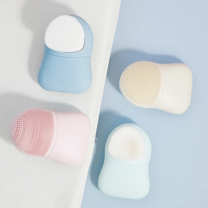 2 Colors Double Side 3D Silicone Face Cleaning Massage