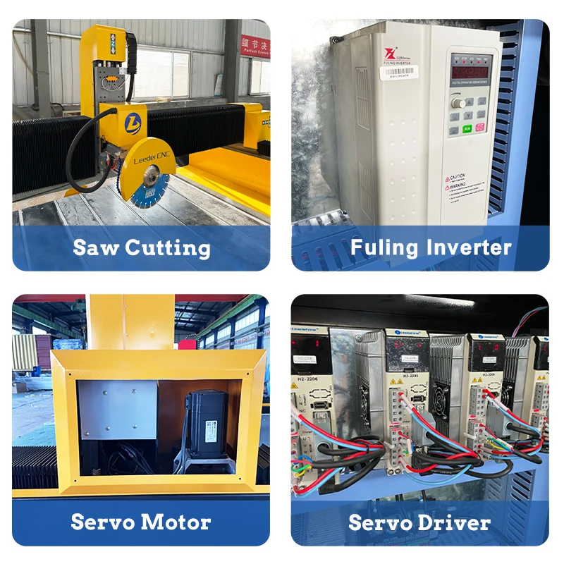 Granite Cnc Stone Router Cutting With Saw Blade And Milling Cutter For Milling Polishing Cutting