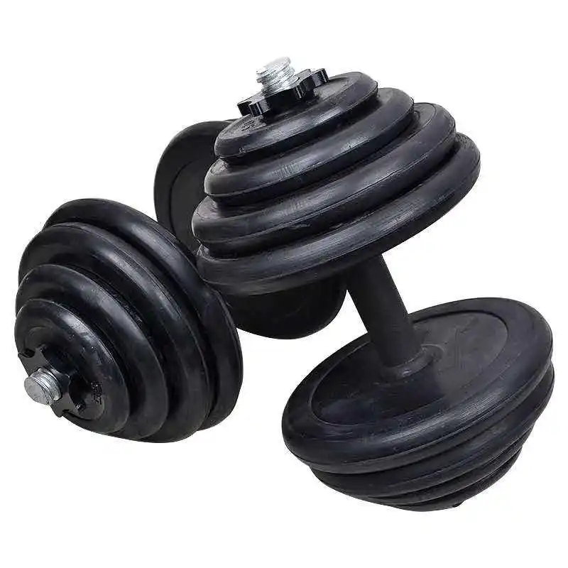 On Line Fitness Equipment Sport home Gym Training Weightlifting dumbbell set and black Adjustable rubber dumbbells