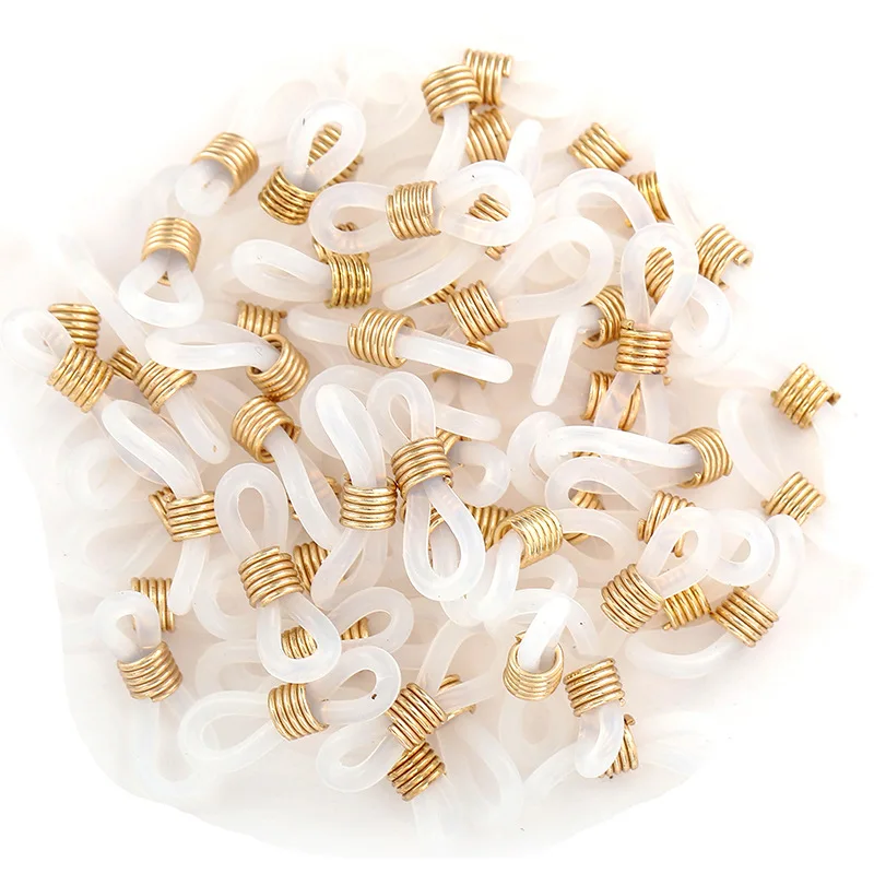 100pcs/bag Silicone Chain Glasses Retainer Ends Rope Sunglasses Cord Holder Strap Retainer End Loop