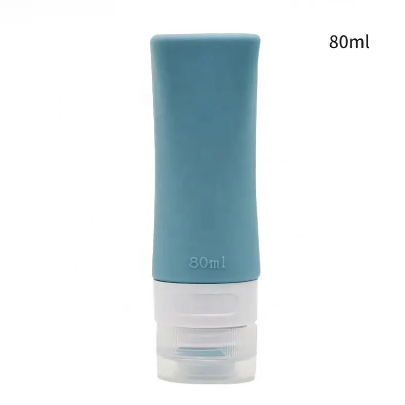Cosmetic 60ml 80ml Food Grade Silicone Squeeze Leak Proof Shampoo Kit Travel Silicone Bottle Set
