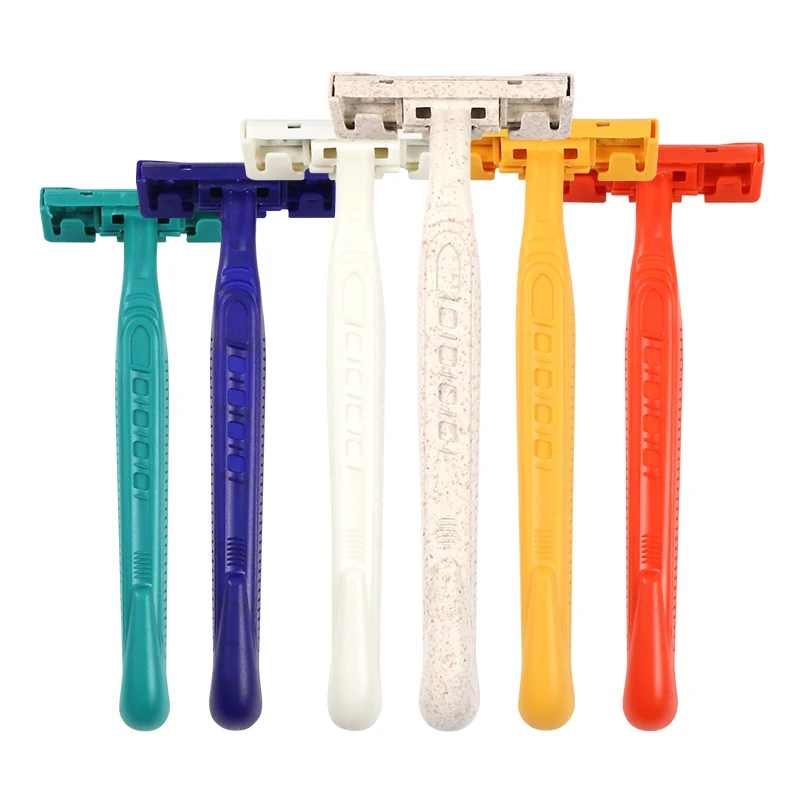 Factory Price Yellow Disposable Shaving Razor Double Blade Disposable Razor for Hotel Airplane Travel