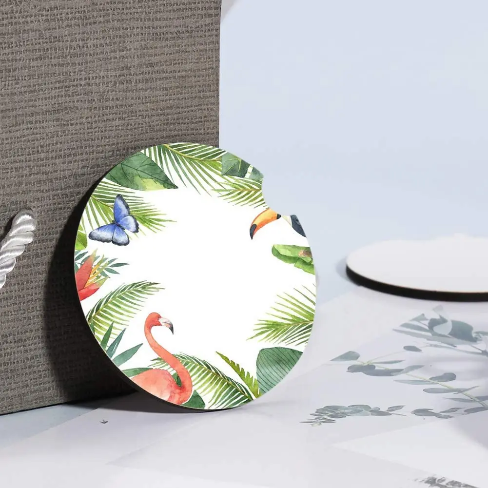 Sublimation Blanks DIY Customized MDF Hardboard  Round Coaster  Car Coasters With Cork Back