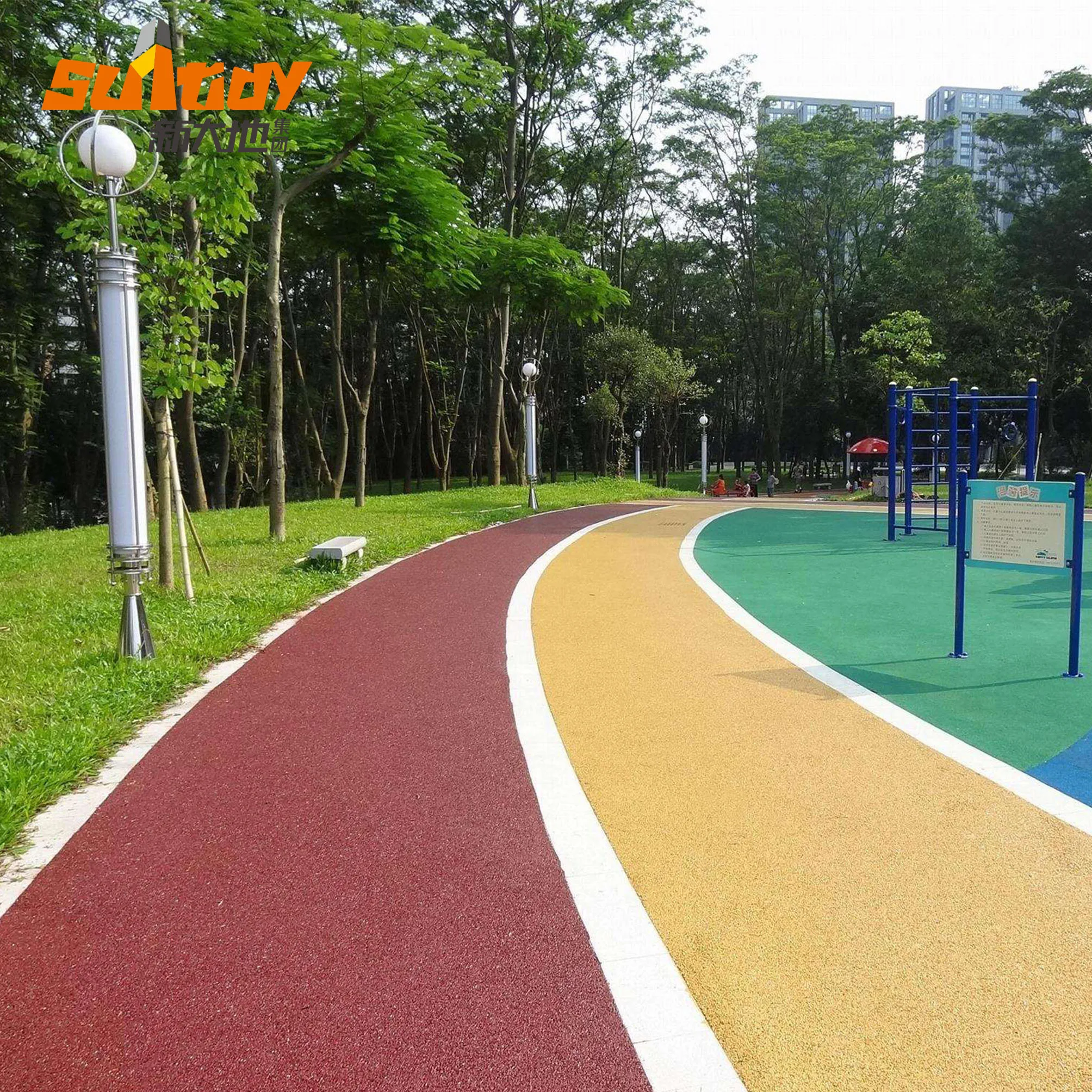 colorful pervious concrete for bikeway