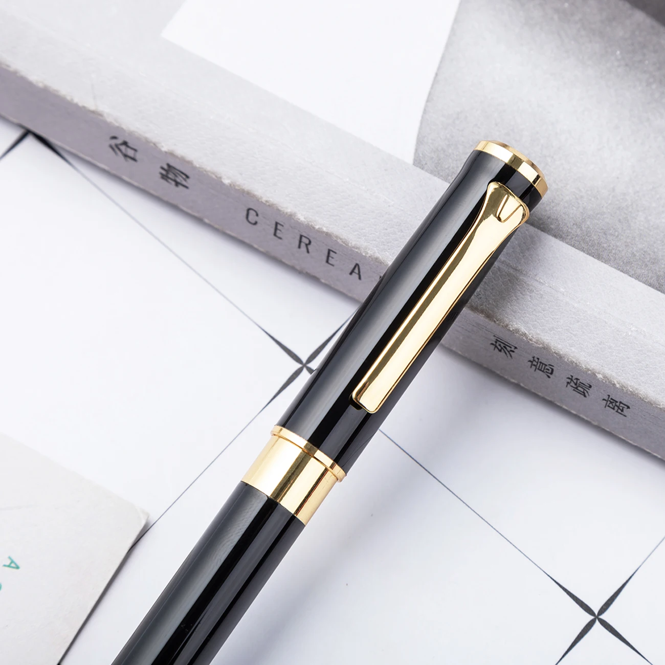 promotional product high quality hotel luxury ink pen fancy printed branded roller metal ink custom pens