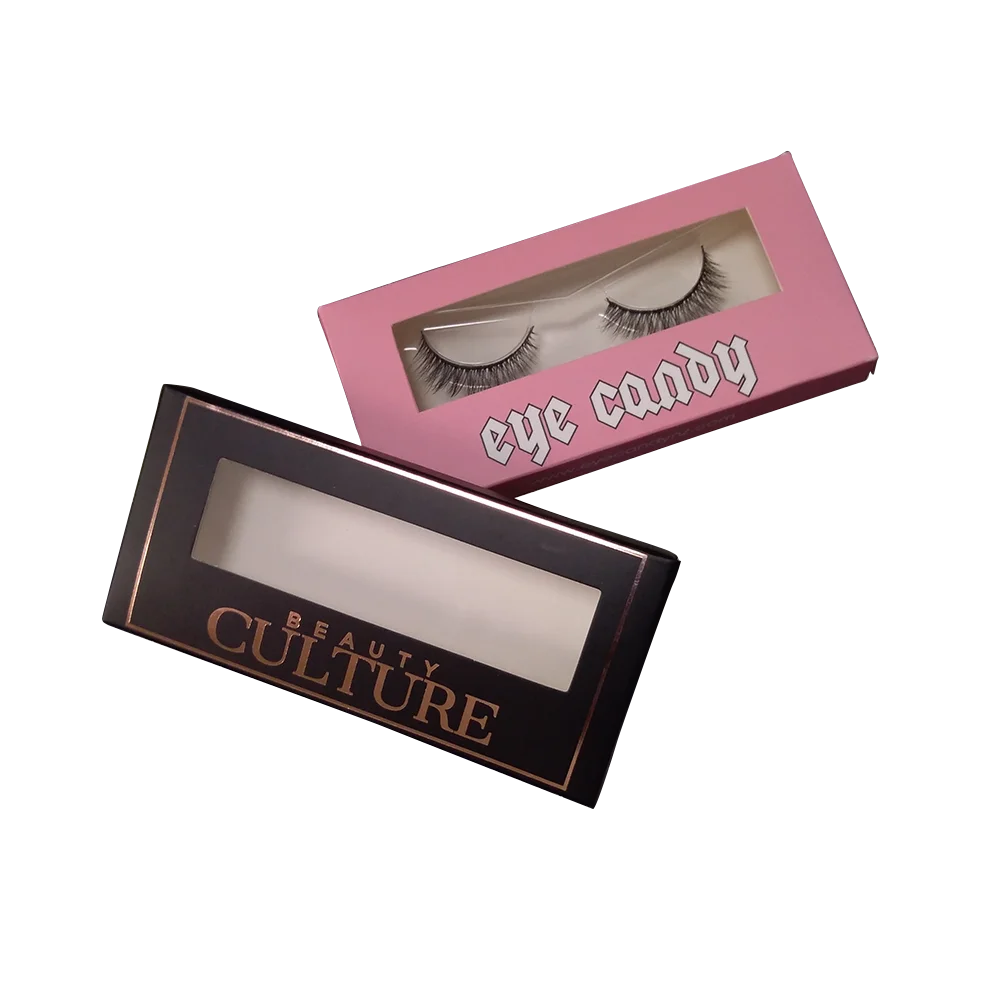 Customer wholesale Paper Box Empty Square Pink Eyelash Packaging