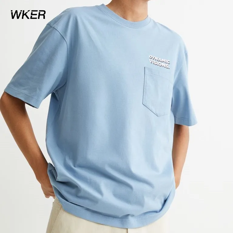 WKER custom design tshirt light blue me Tshirt silk screen print Tee