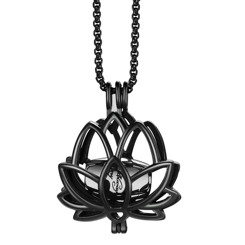 Cremation Jewelry for Ashes Mini Keepsake Urn Memorial Ash Necklace Lotus Flower Ashes cremation urn pendant