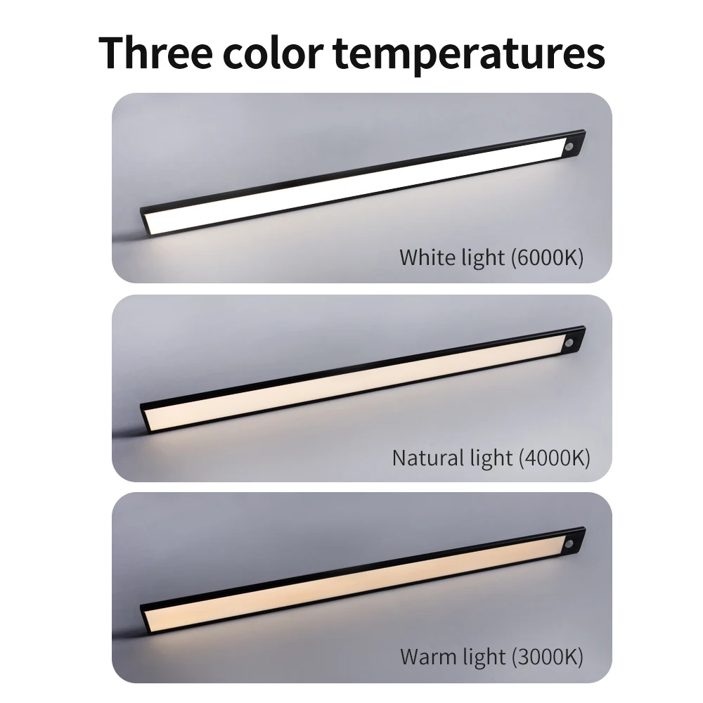 Wireless Dimmable Rechargeable RGB LED Cabinet Lights Furniture for Kitchen Wardrobe Surface Mounted Shelf Lighting-Pack 2