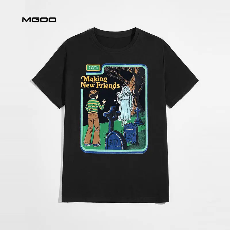 custom guys letter figure graphic tee regular fit ground slight stretch printing t shirt