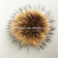 2021 оптовая продажа 18 см большие пушистые съемные помпоны из меха енота для сумок шляп или автомобильных брелоков