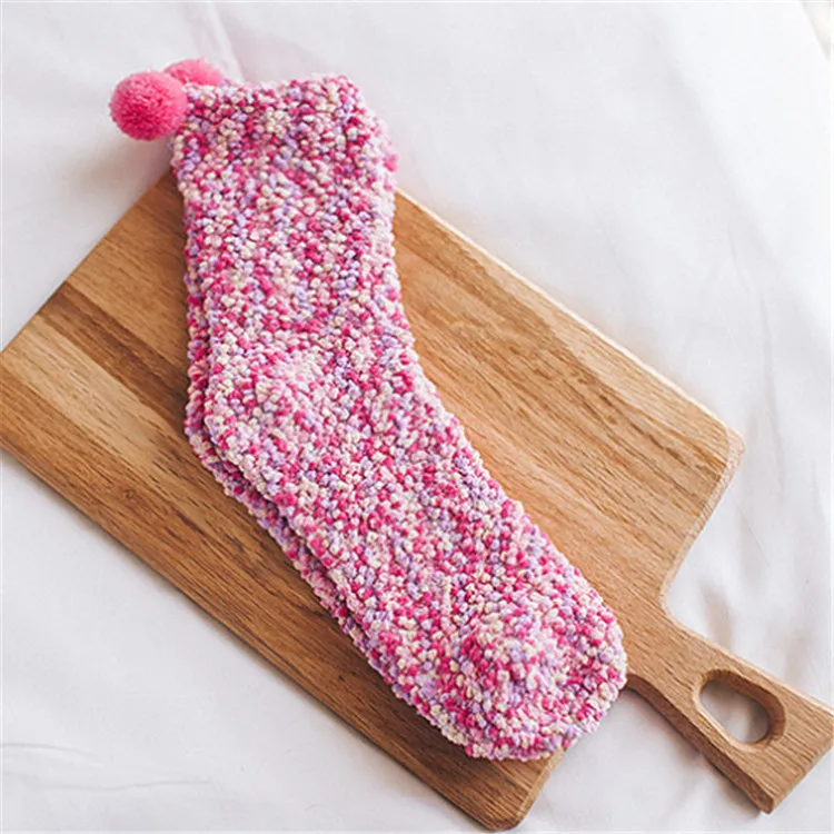 Wholesale Winter Women  Non Box Packing Cupcake Cozy Sleep Tube Sock Home Floor  Christmas Gift Fuzzy Socks