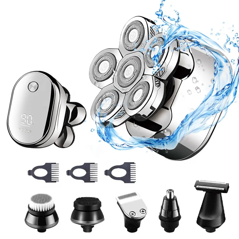 waterproof six rotary heads hair professional electric 6 in 1 men