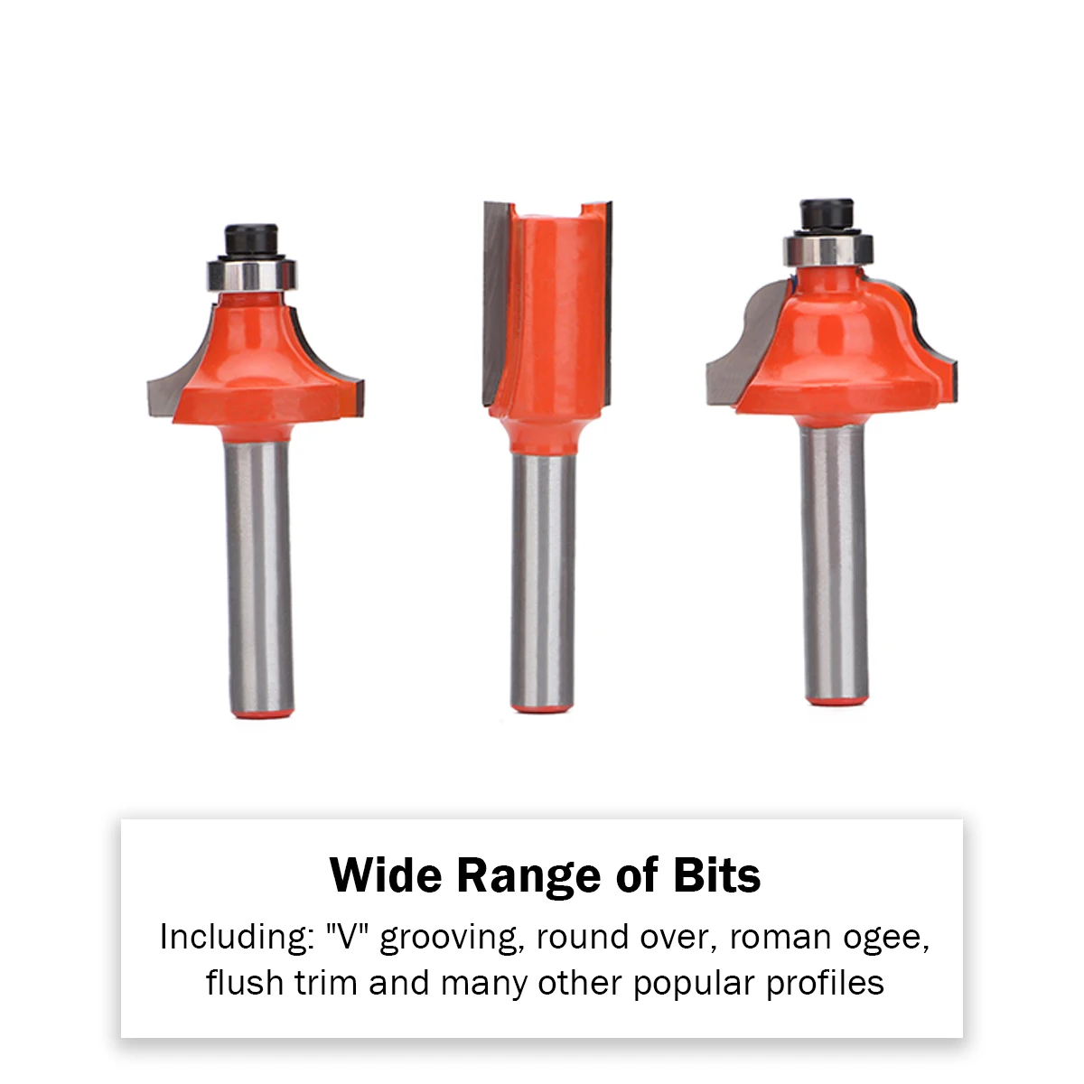 KSEIBI Router Bit Set 10-PC  Wood Milling Cutter 1/4' Shank