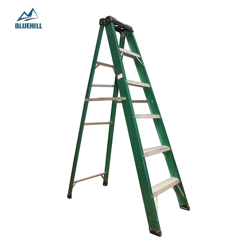 Multi Purpose Locked Ladder Climbing Industrial Insulation Ladders Single Portable A Shape Frame Fiberglass Step Ladder
