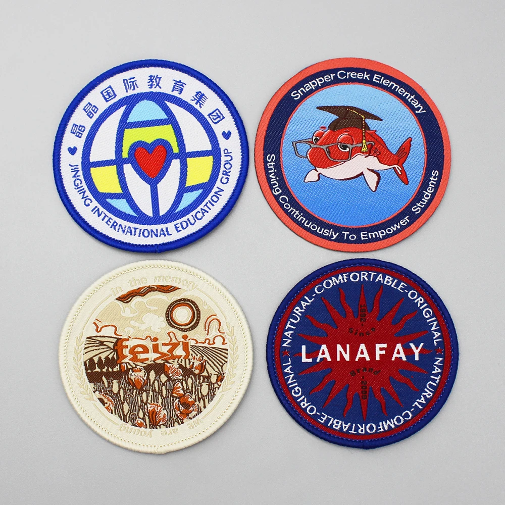 Custom Logo 3D Embroidery Patch Adhesive Woven Patches with Sequins for Clothing Canvas Fabric Resin Style Sew-On Design