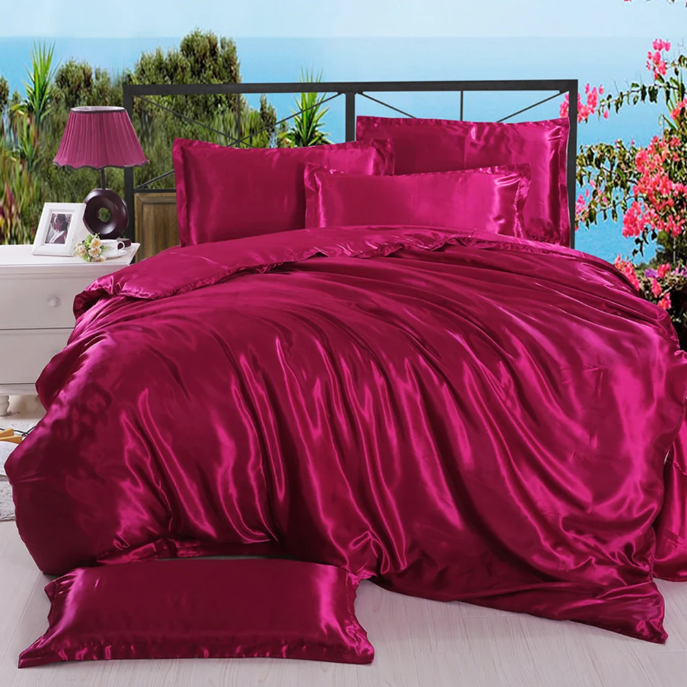 Winter Warm Thickened Skin-Friendly Smooth Feeling Modern Comforter Silk Duvet Cover Sets