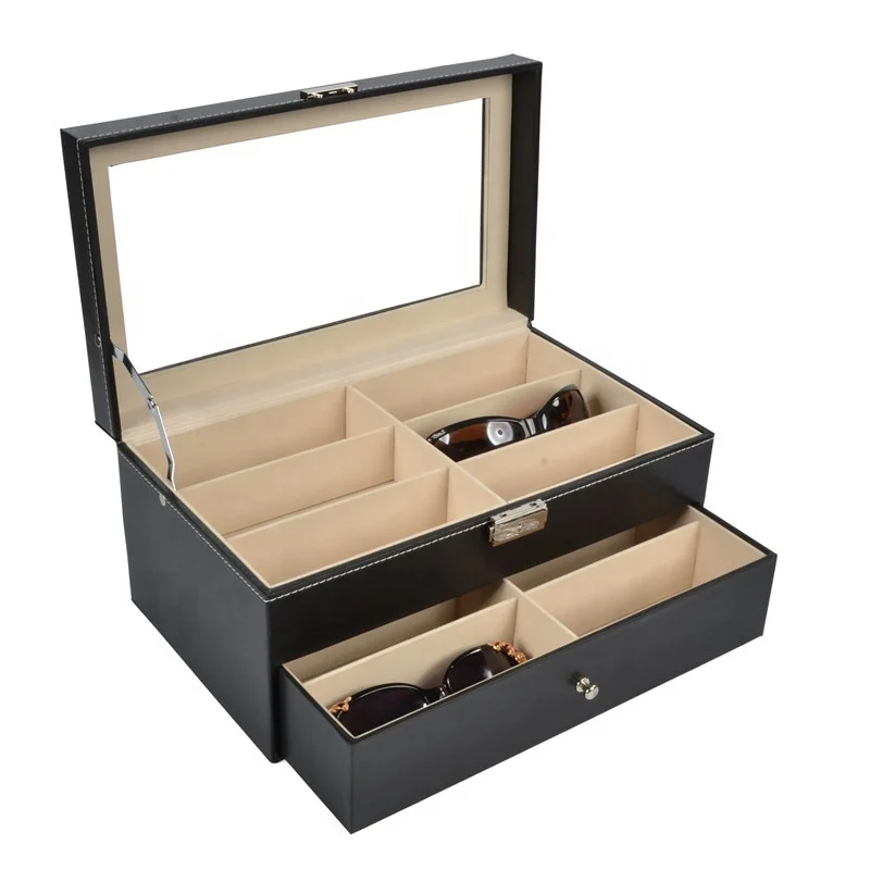 sunglasses storage box organizer  custom sunglasses packaging boxes  Double-layer glasses case