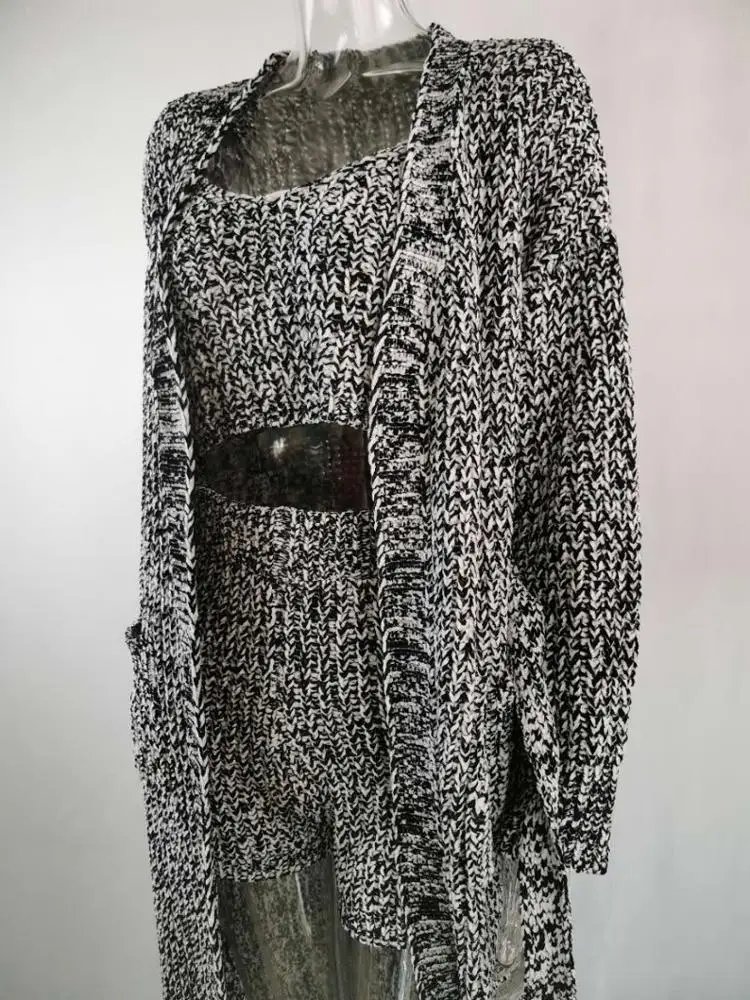 cardigans sweater women long cardigan shorts vest top sweater twinset  fashion 3 piece set women knitted sweater suits