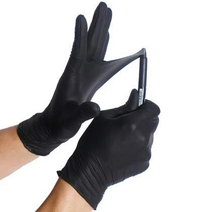 6MIL Nitrile Gloves Disposable Black Makeup Vinyl Gloves Powder-Free Waterproof and Anti-Slip XL Size Free Sample