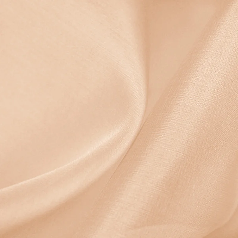 
100 Silk Organza Fabric For Sale in Light Peach Color for Bridal Wear with 1 Meter MOQ 48 Colors in Stock by Xinhe Textiles 