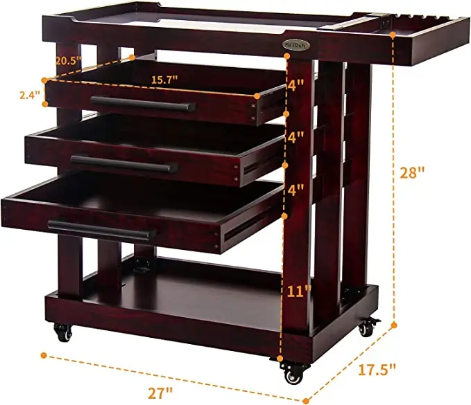 MEEDEN Deluxe художника корзина для хранения 5 круглый Ланч-бокс толстая твердая древесина бука Taboret с туалетный столик 3 ящиками записная книжка 4 Запираемые