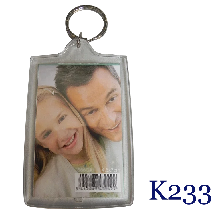 Custom Logo Clear Plastic Lens Snap Lid paper insert keychain