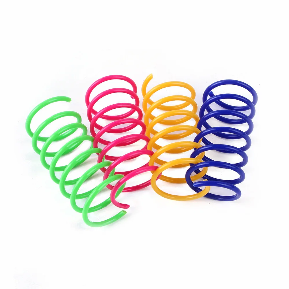 Manufacturers New High Quality Brightly Colored Cat Toy-Interactive Plastic Spring Jumping Toy for Cats