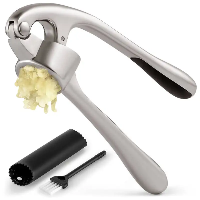 Professional Manual Garlic Crusher Zinc Alloy Ginger Garlic Press With Ergonomic Grip Handle