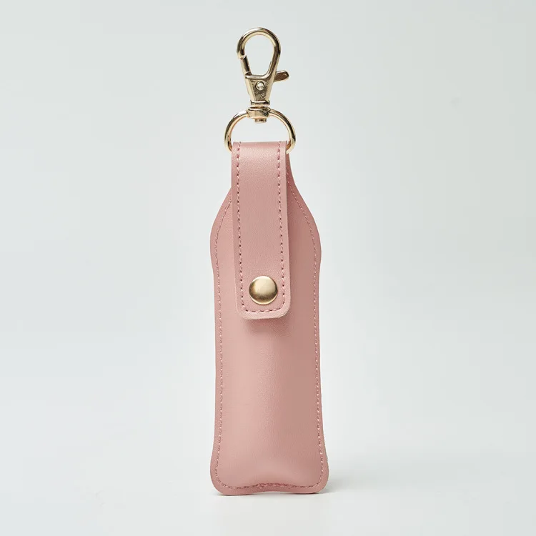 Customized  Mini Fragrance Lipstick Holder Bag Perfume Bottle Pouch  Leather Lipstick Storage  Bag  cover Keychain