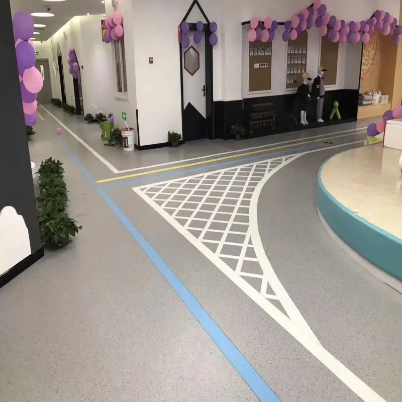 Commercial Use Sponge Heterogeneous Pvc Flooring Vinyl Rolls Anti-slip Foam Backed Marine Vinyl Floor for School