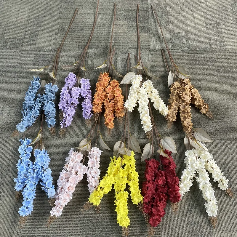 Living room flower ornament 3 fork hyacinth artificial flowers