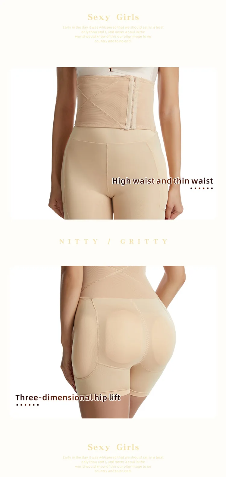 Factory Price Women Fajas Colombianas Colo Invisible Tummy Control Body Shaper Hip Padding Shapewear Butt Lifter Shorts