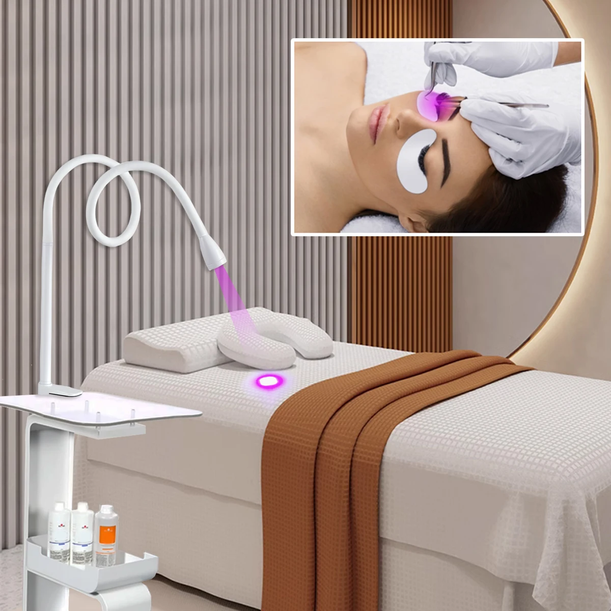 Custom Logo Hot Sale Portable UV lashes glue Led Lamp Adjustable UV glue fast Drying professional lash extension UV lamp