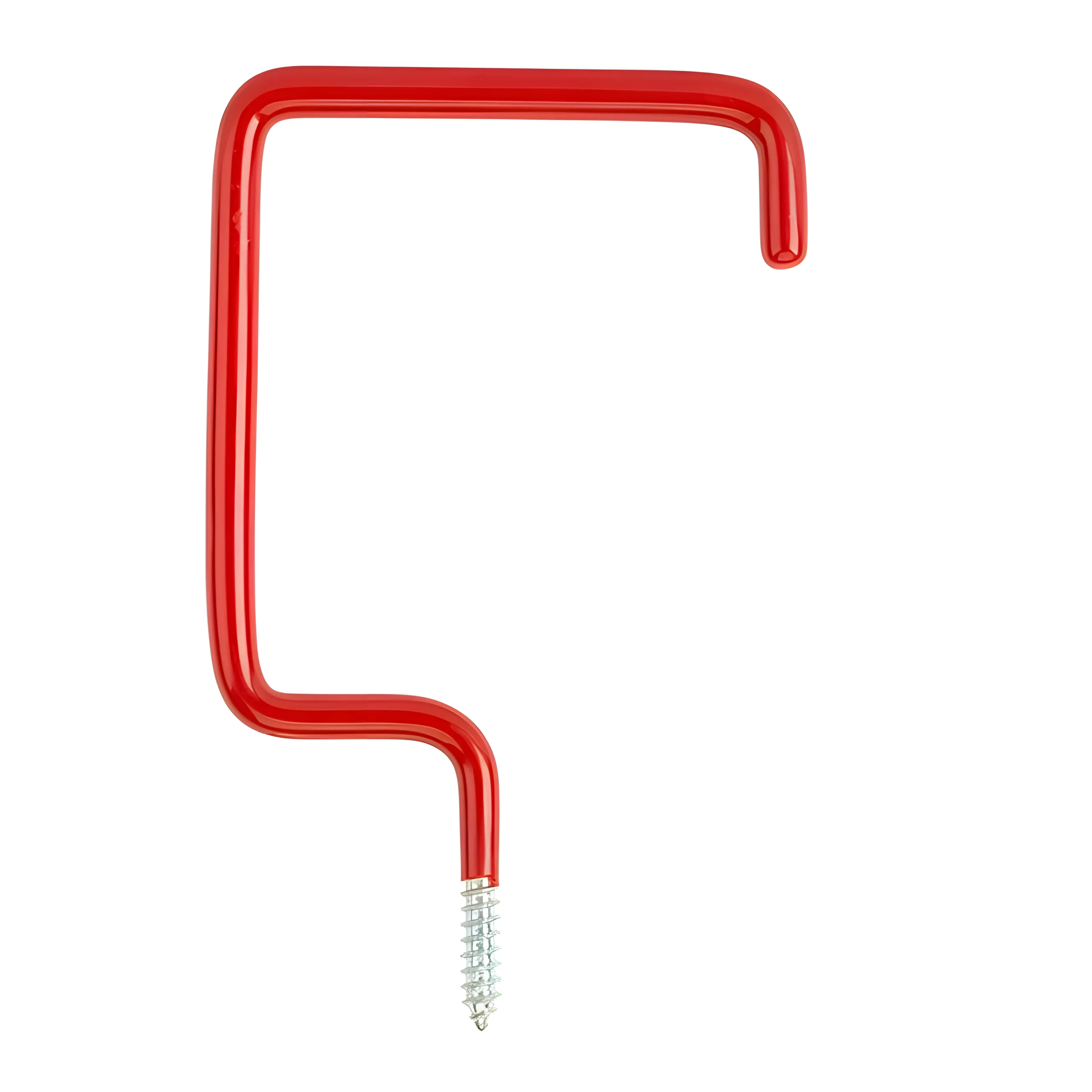 Factory Supply Wall Mounted Red Vinyl Coated Tool Storage Hook Garage Square Screw Hanger