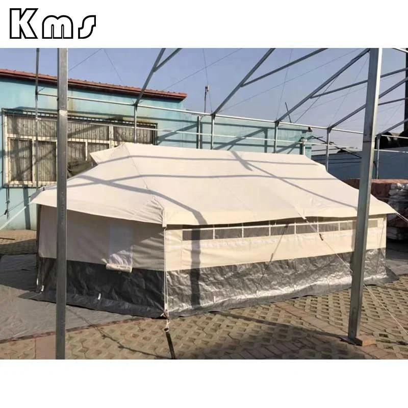 KMS Custom OEM Canvas 6.6x4m White Waterproof Windproof  Tents Used With Ground Sheet Camping Outdoor Tent