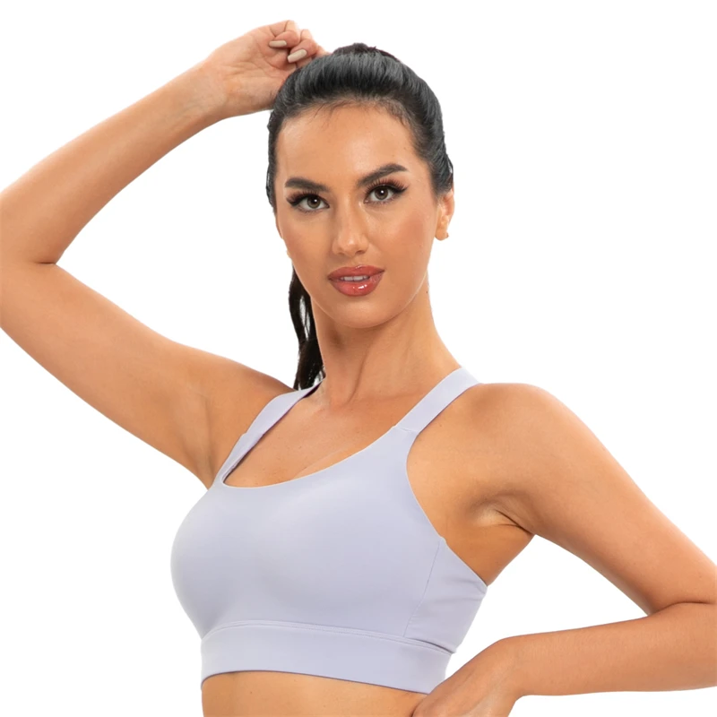 2023 Fashionable Factory Women Fitness Cross back Sports Adjustable High Impact Padded Workout Gym Activewear Bra