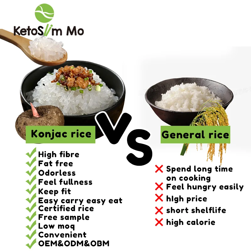 Convenient Fast Food Retail Agency Konjac Rice Bulk 270 g A Bag of Chinese Rice White Konjak Konnyaku Wet Rice